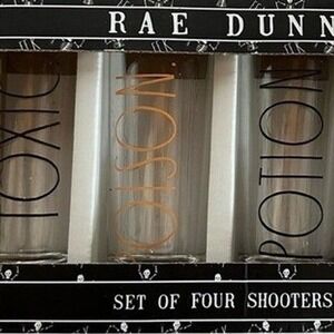 Rae Dunn Halloween Shooter shot Glasses Set of 4 Toxic Poison Potion Brew New